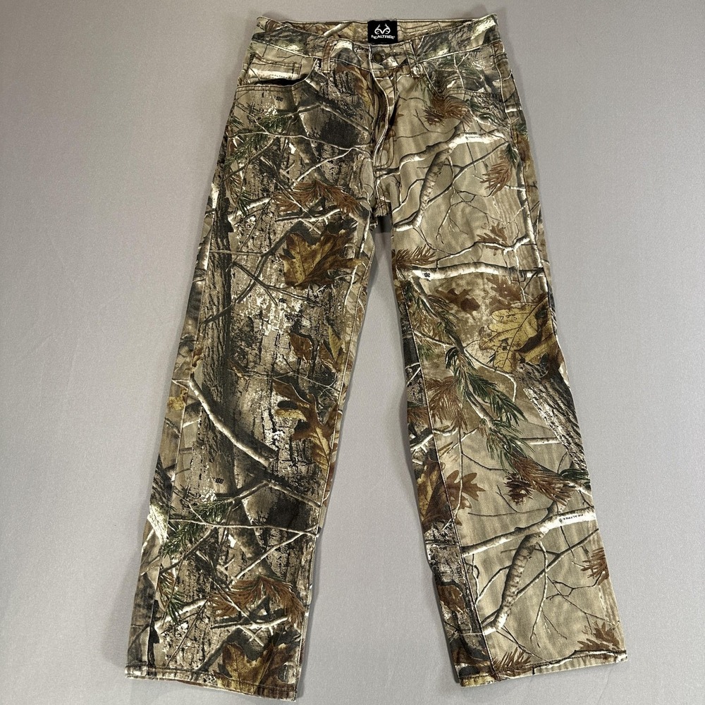 Realtree Pants Mens 32x30 Camo Denim Straight Leg Hunting Outdoor Workwear